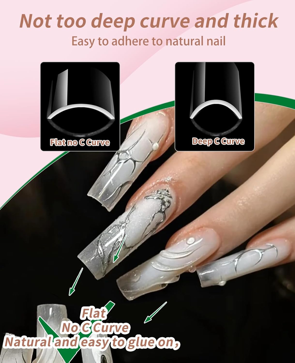240Pcs Coffin Soft Gel Nail Tips, Long Coffin Nails, 12 Sizes Full Cover Acrylic False Nail Tip, for Beginner and Professional Home Salon Diy