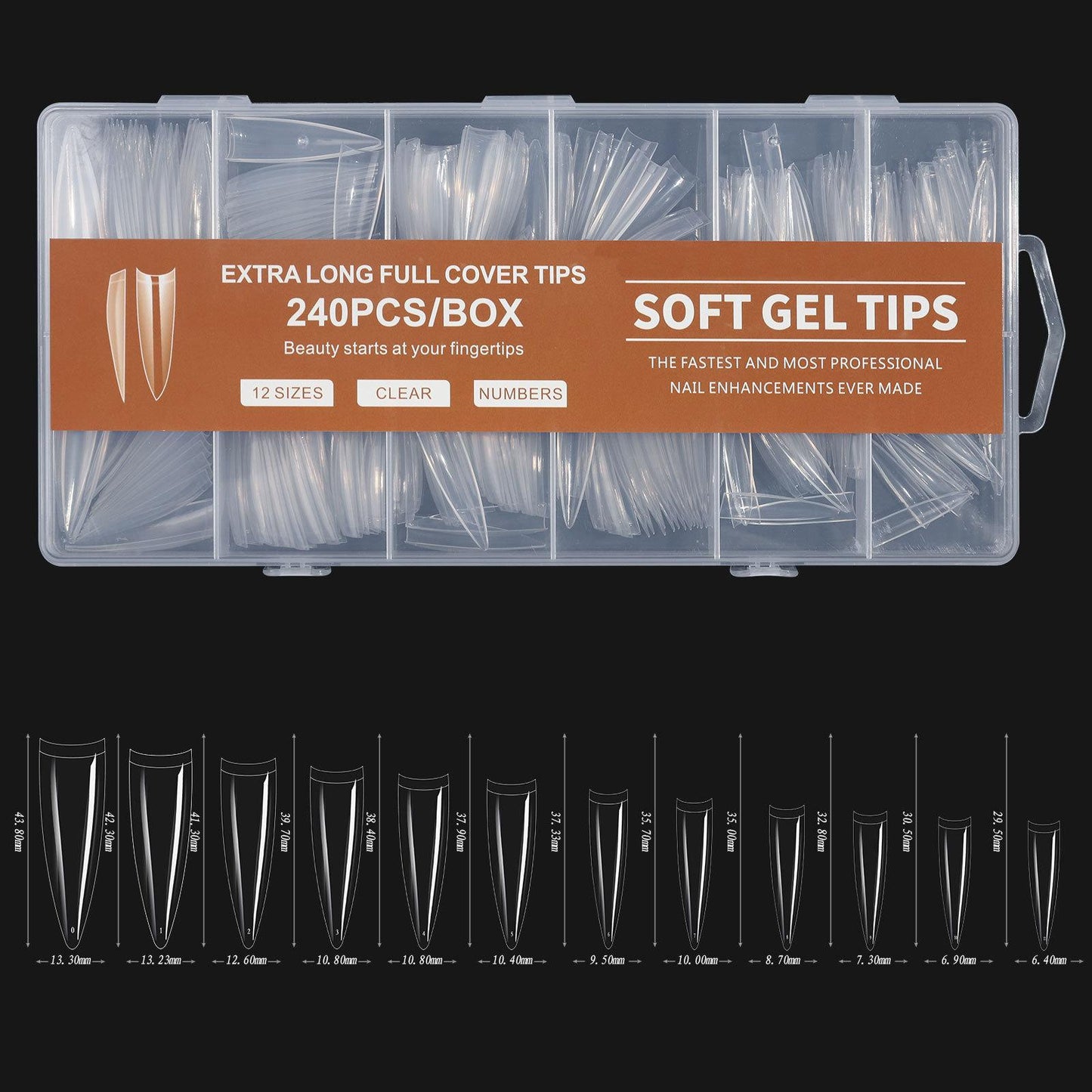 240 Pcs Nail Tips Extra Long Fake Nails Press On Nail