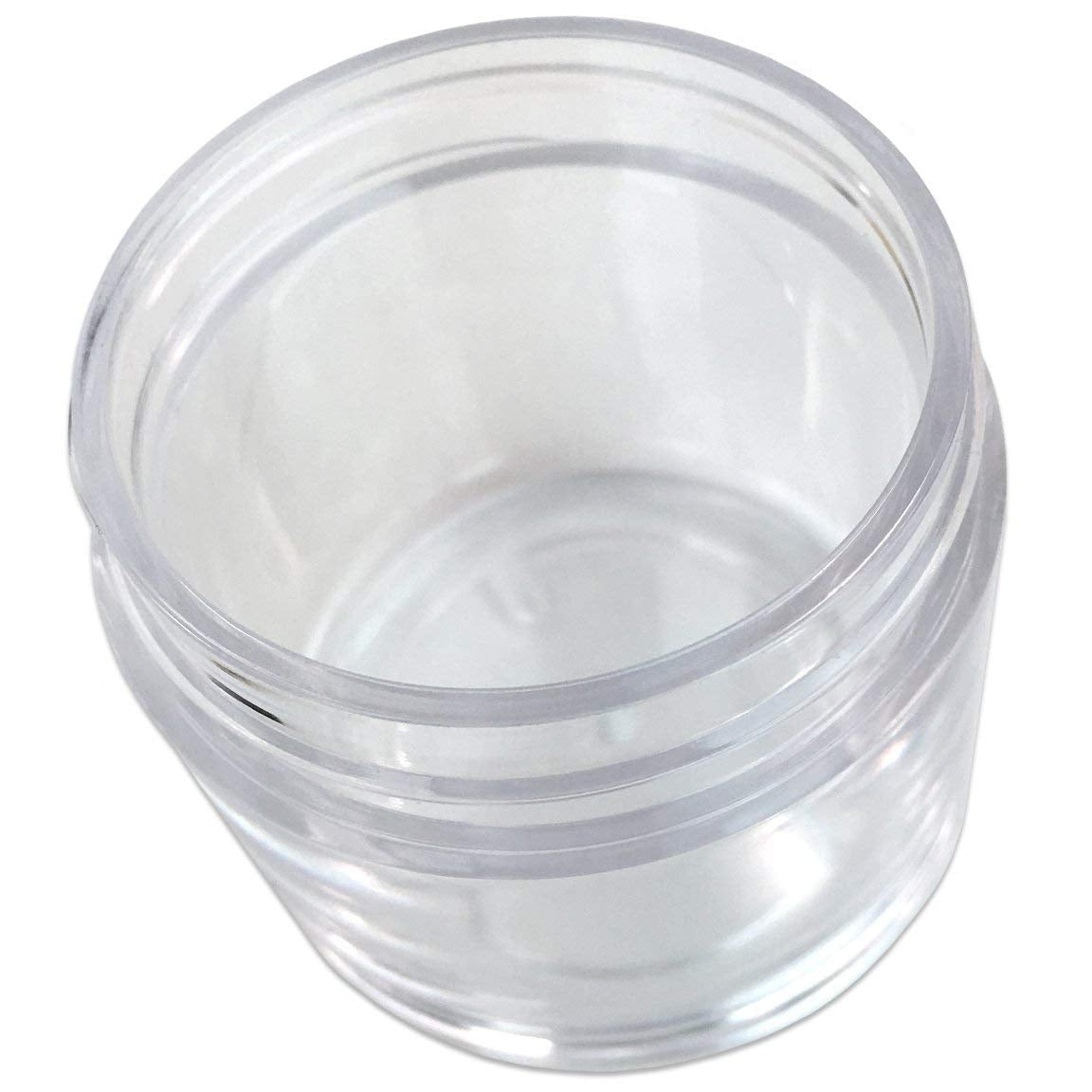 Empty Thick Wall Round Plastic Container Jars with Flat Top Lids - Leak-Proof Jar - BPA Free (30G/30ML,1 Oz, WHITE)