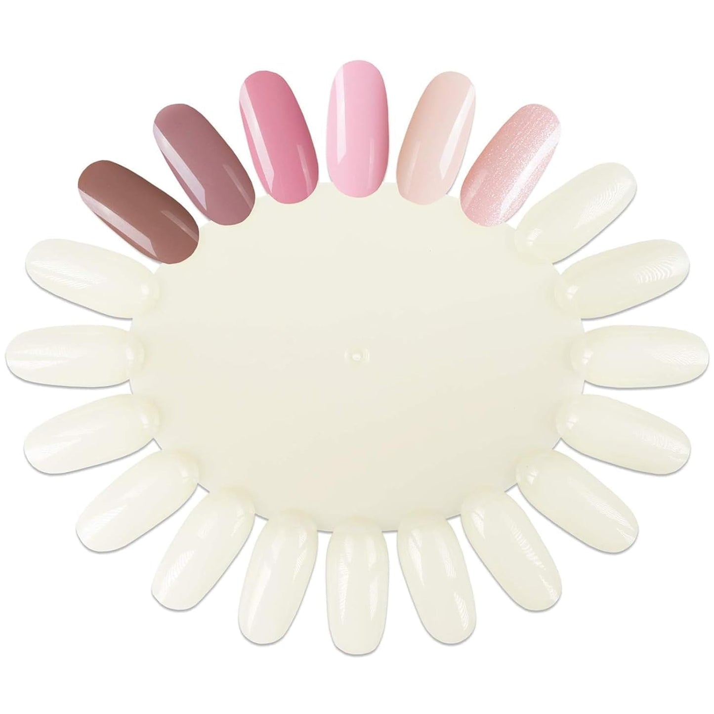 Nail Art Display Tips, Nail Polish Practice Board with Metal Ring, Stiletto Clear (Palatte Natural)