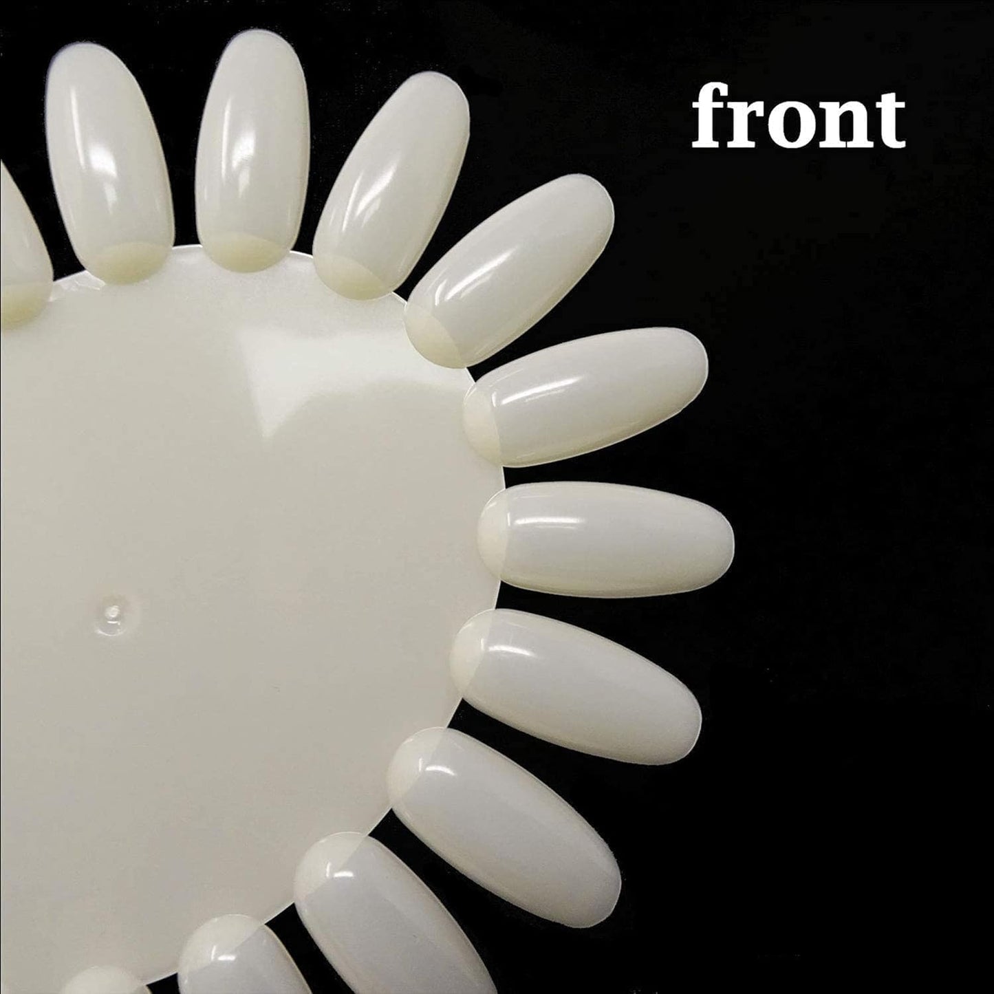 Nail Art Display Tips, Nail Polish Practice Board with Metal Ring, Stiletto Clear (Palatte Natural)
