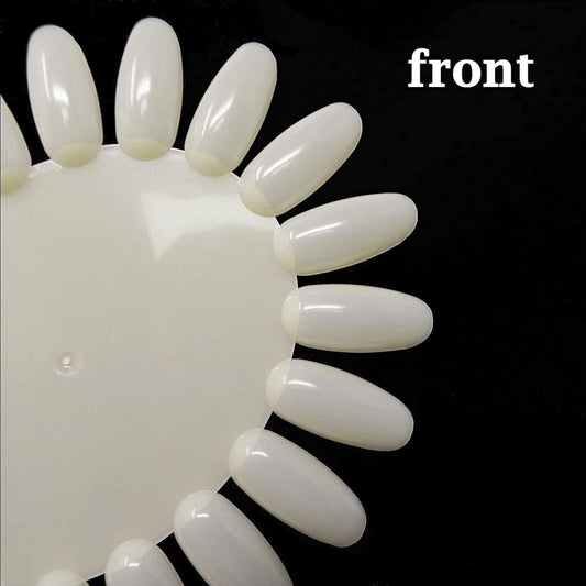 Nail Art Display Tips, Nail Polish Practice Board with Metal Ring, Stiletto Clear (Palatte Natural)