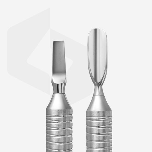 STALEKS PRO Expert Rounded Wide Pusher and Straight Wide Blade Two-Sided Manicure Pusher -  PE-10/6