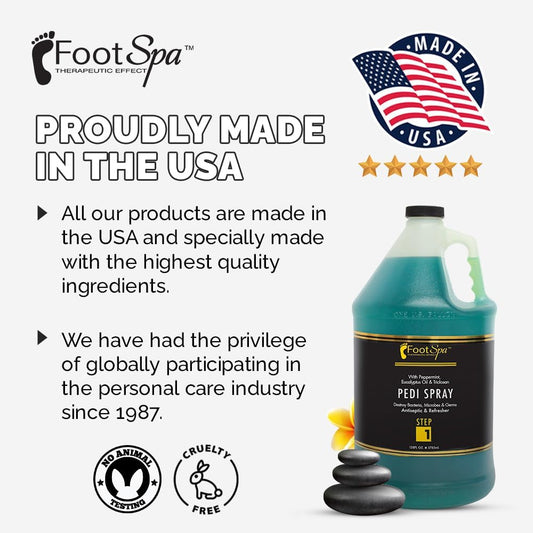 Pedi Spray Antiseptic, Mint & Eucalyptus - Effective Foot Care - 128 Ounces