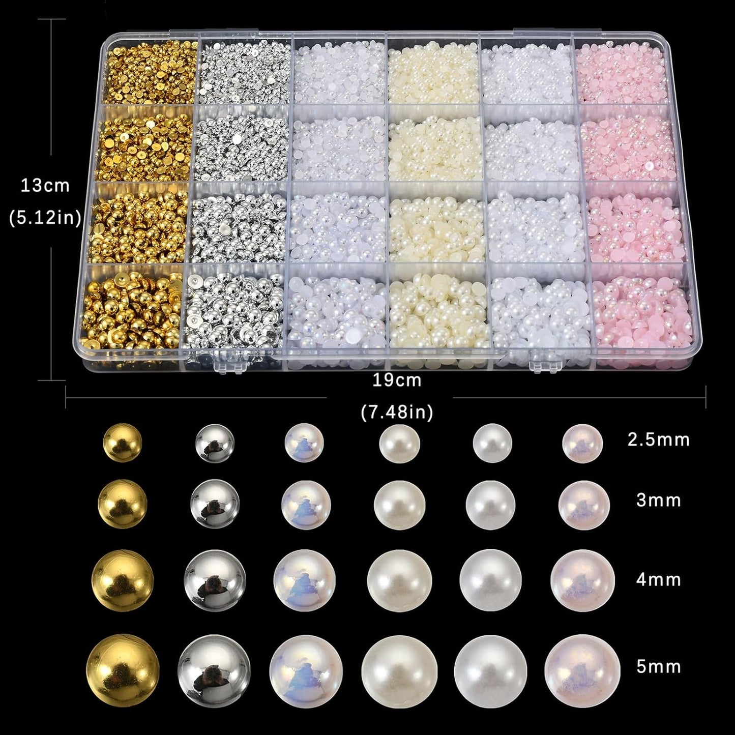 Nail Pearls, 3D Nail Charms, Flatback Pearls for Crafting, Charms for Nails Design (10000Pcs)