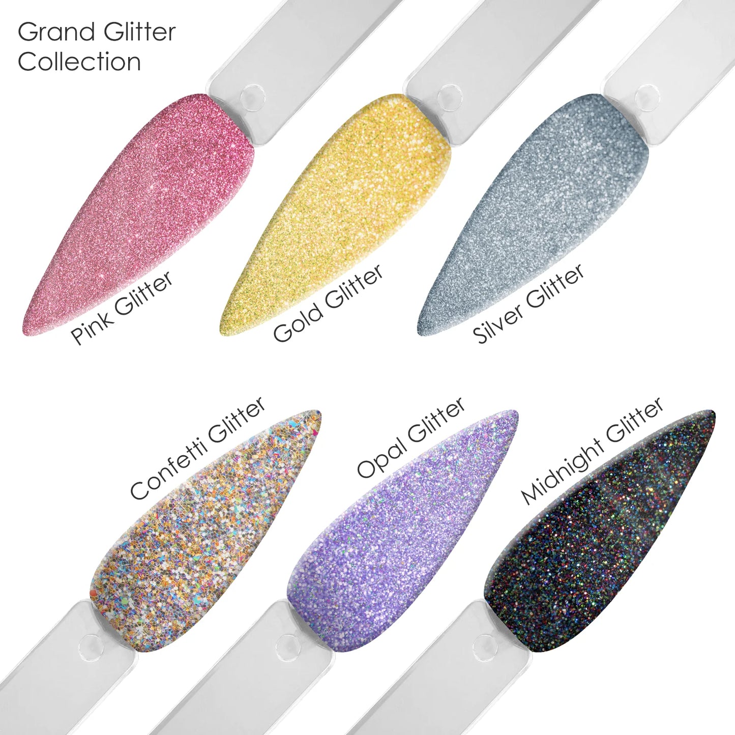 Americanails Colored Acrylic Powders | Grand Glitter Collection Kit