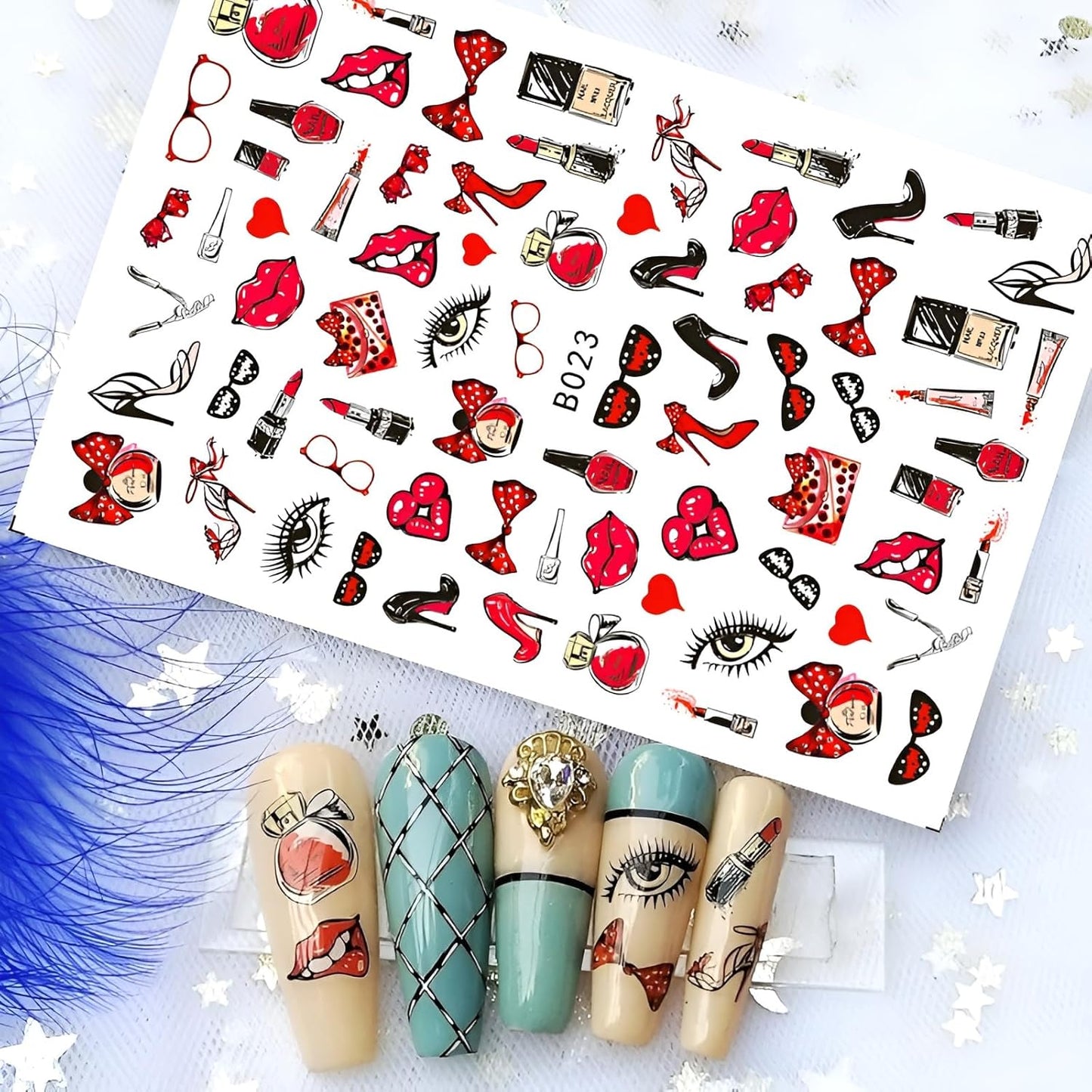 Valentine's Day Nail Art Stickers Red(B-023)