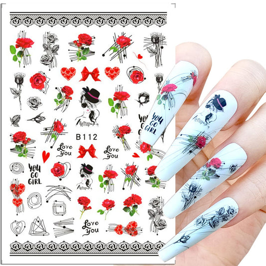 Flowers Nail Art Stickers (B-112)