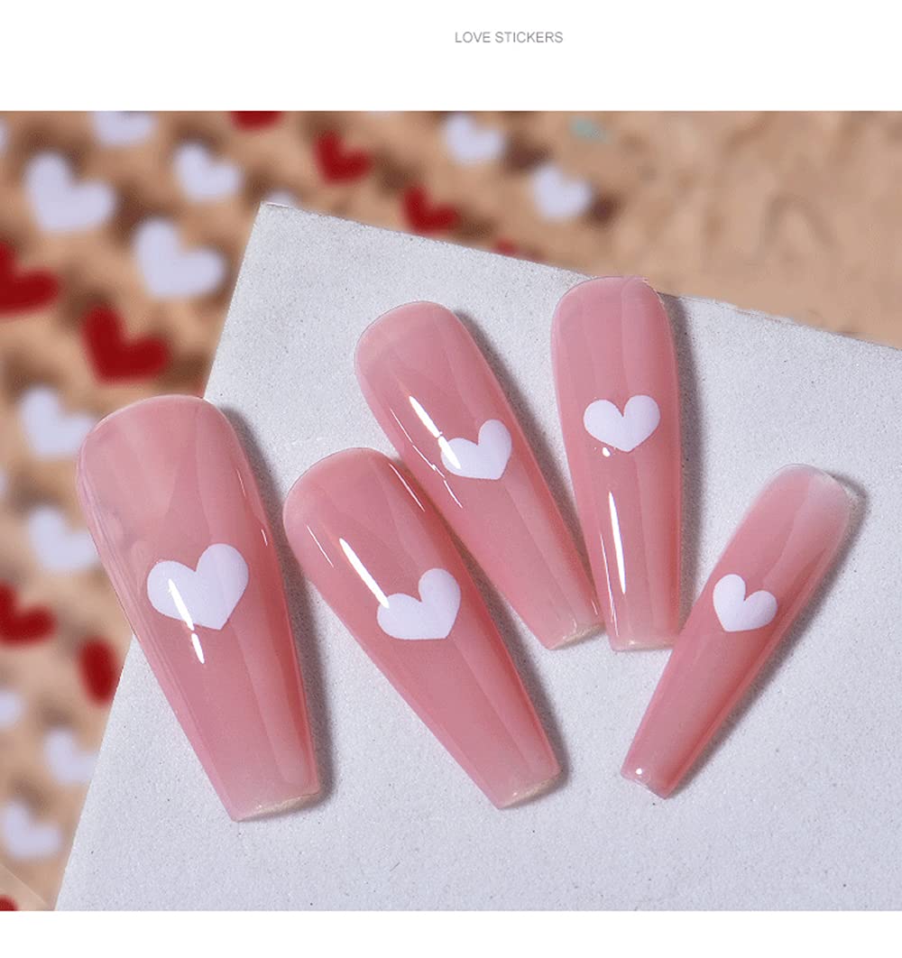 Heart Nail Art Stickers (Colors-White,Blue,Red,Black,Sliver,Pink,Gold,Rose gold,Rainbow, Holographic Gold)(B-037)