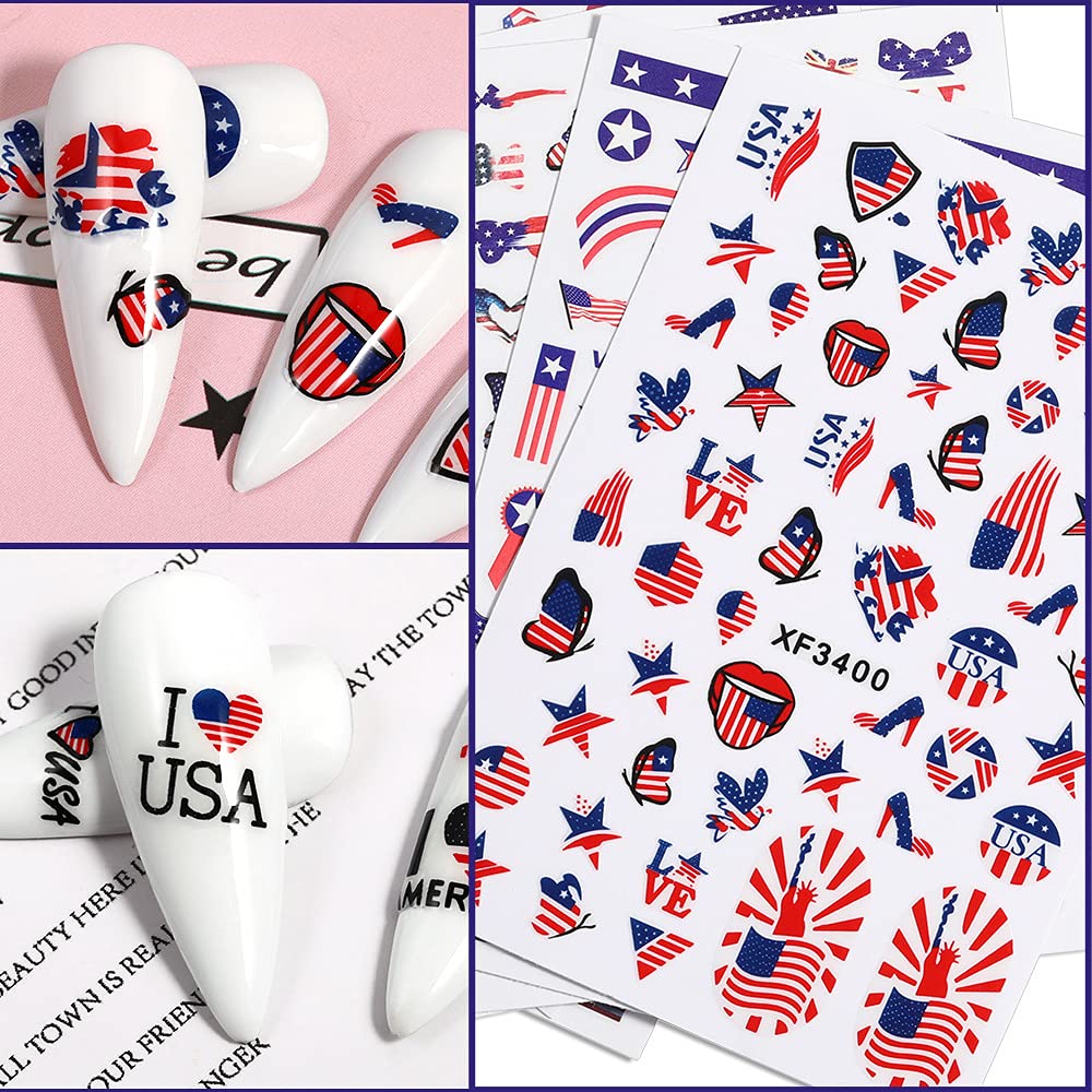 4th of July Nail Art Stickers (XF-3400)