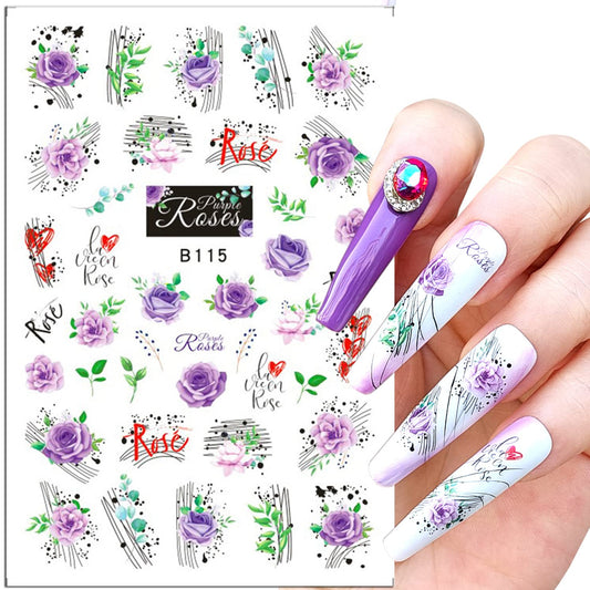 Flowers Nail Art Stickers(B-115)