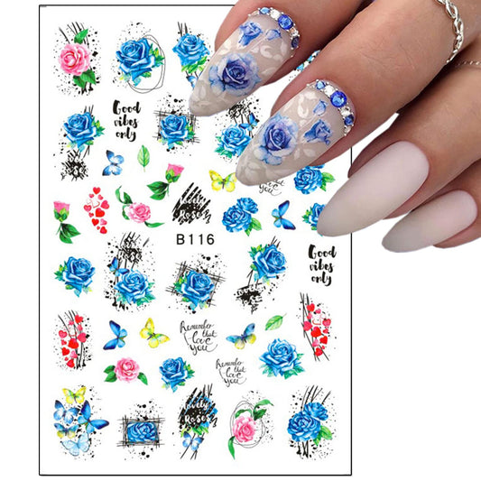 Flowers Nail Art Stickers(B-116)