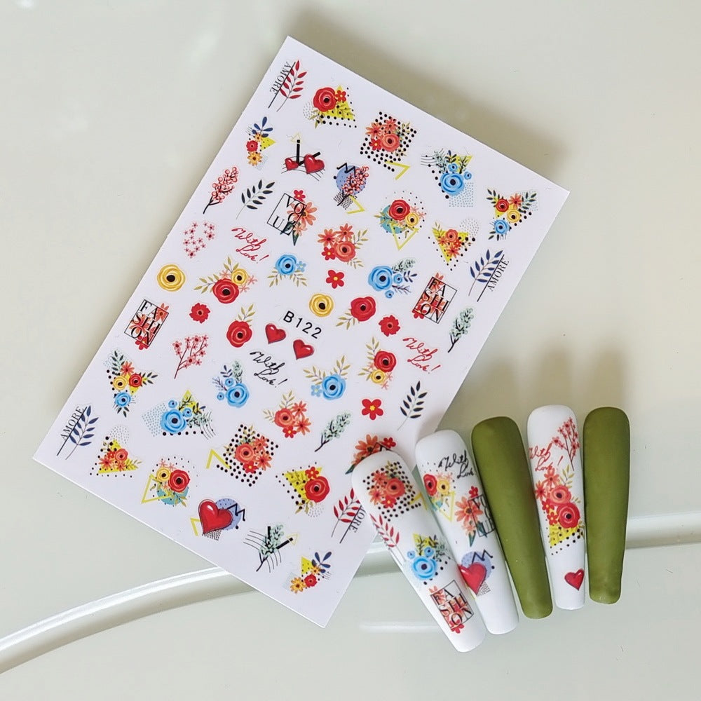 Sticker Different Color Roses (B-122)