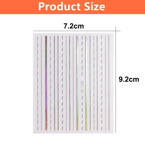 Nail Stickers Laser Nail Decals Self Adhesive Nail Art Stickers DIY Nail Design Nail Art Decoration(1330)-Color-Rose Gold/Gold/Silver/Rainbow