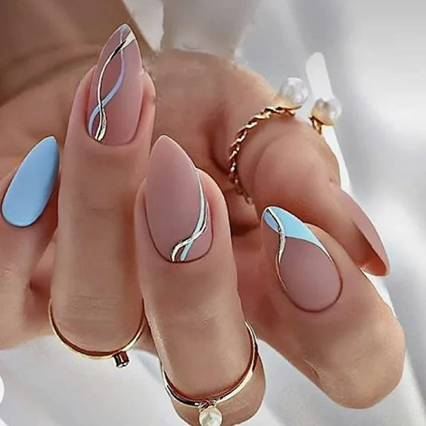Nail Stickers Laser Nail Decals Self Adhesive Nail Art Stickers DIY Nail Design Nail Art Decoration(1330)-Color-Rose Gold/Gold/Silver/Rainbow