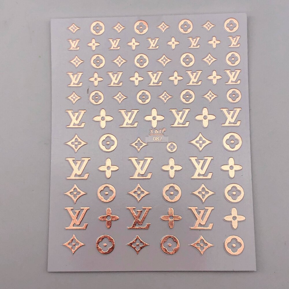 Nail Art Sticker-Rose Gold/Rainbow Louis (082)