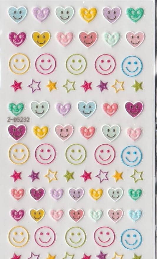 5D Self-Adhesive Nail Art Stickers - Heart Smiley (Z-D5232)