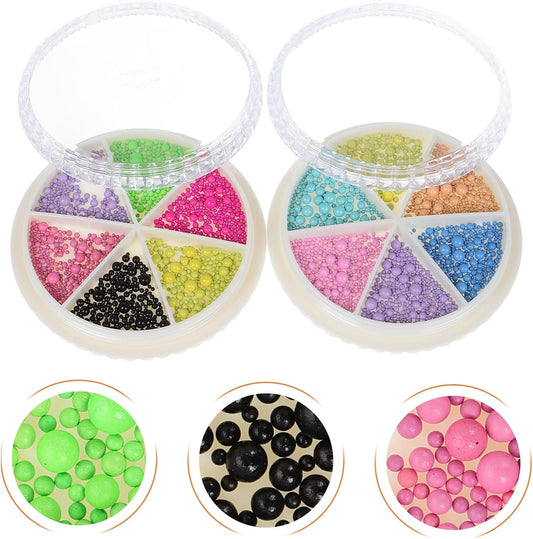 Nail Art Caviar Beads 12 Colors 3D Metal Ball Mini,Gems,Jewelry,Charms Decoration for DIY Craft Decorative Accessories Set Decoration Square Rivet Shaped