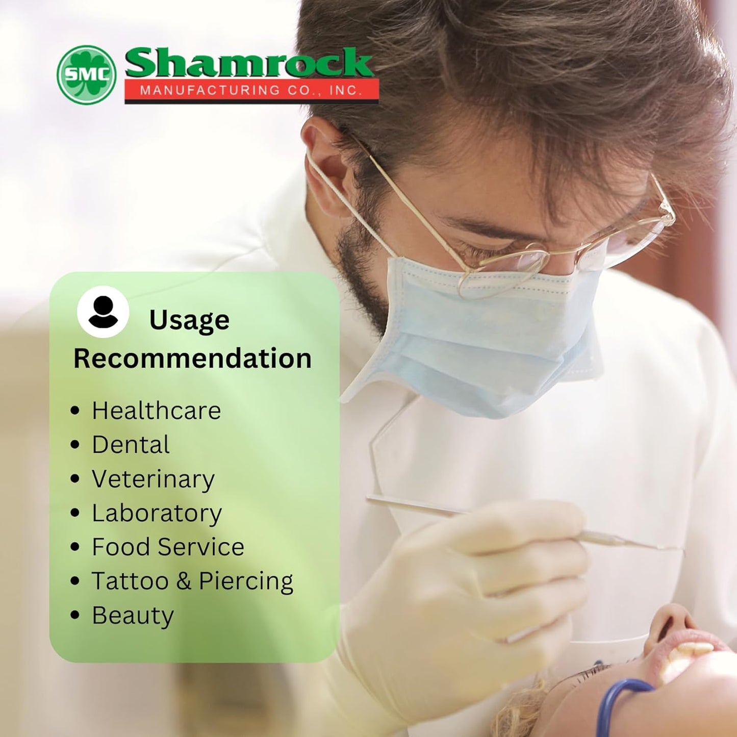 Shamrock 10111 Latex Exam Gloves, Small, 5 Mil, Powder-Free, Full Textured, Disposable, Medical