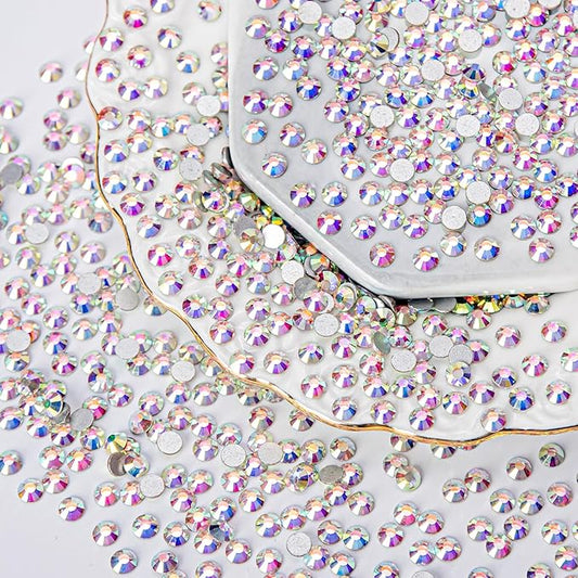 Rhinestones Flatback for Bedazzling,Small to Big Rhinestones Diamonds Kit, Flat Back Crystals Gems for Nail Art and Crafts, Clothes (Rainbow)