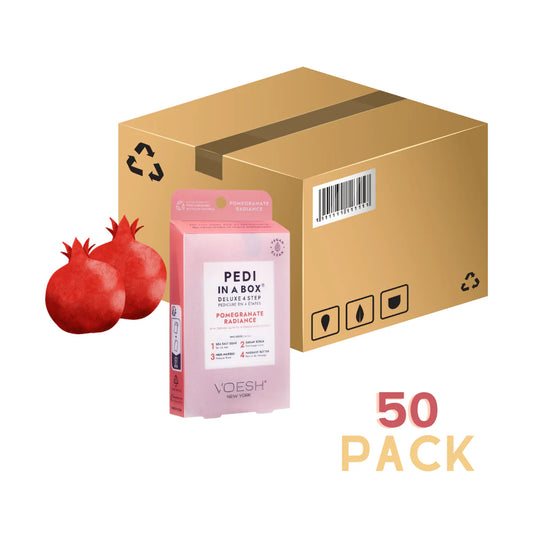 VOESH Deluxe Pedicure In A Box 4 In 1 (Case 50 Packs) - Pomegranate Radiance