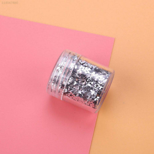 Glitter Silver Hexagonal Manicure Tools Gradient Color