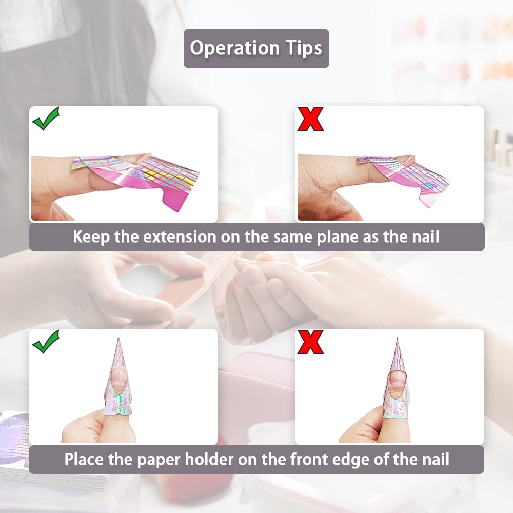 Nail Forms 500PCS Stickers Laser Pink Color