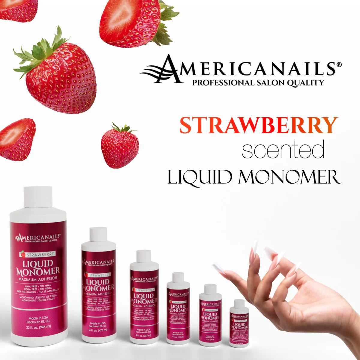 Americanails Strawberry Liquid Monomer 4oz