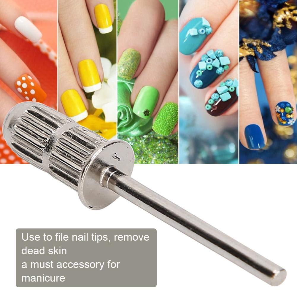 Silver Mandrel Bit Easy-Off Nail Sanding Band Mandrel Shanks Electric Drill Manicure Machine Accessory for Nail Drill Nail File Bit (Sliver) 5pcs (1/8 size)