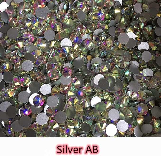 Diamond Shiny Crystal Diamond Rhinestone Glass Flat Bottom for Manicure,AB /Beads,Rhinestone Diamonds for Bead Art 1440pcs