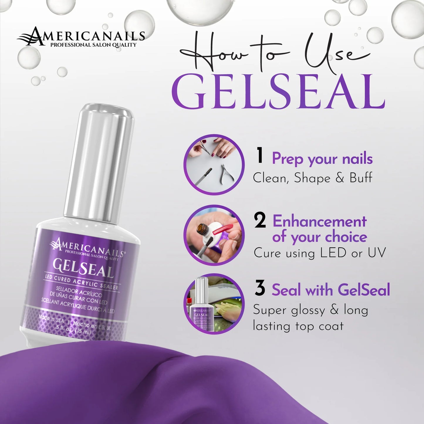 Americanails GelSeal LED Cured Acrylic Sealer .5oz