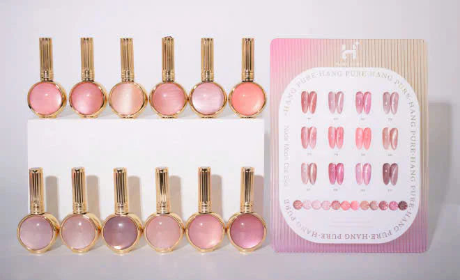 Hang Pure Nude Moon Cat Eye Gel - 12 Colors Free Magnet + Free Display(#199-#210)Collection