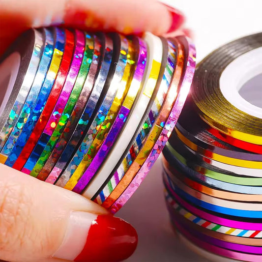 Thick Tinsel Different Color Nail Art Self-Adhesive Pull Line - Decoration Sticker for DIY Nail Tip