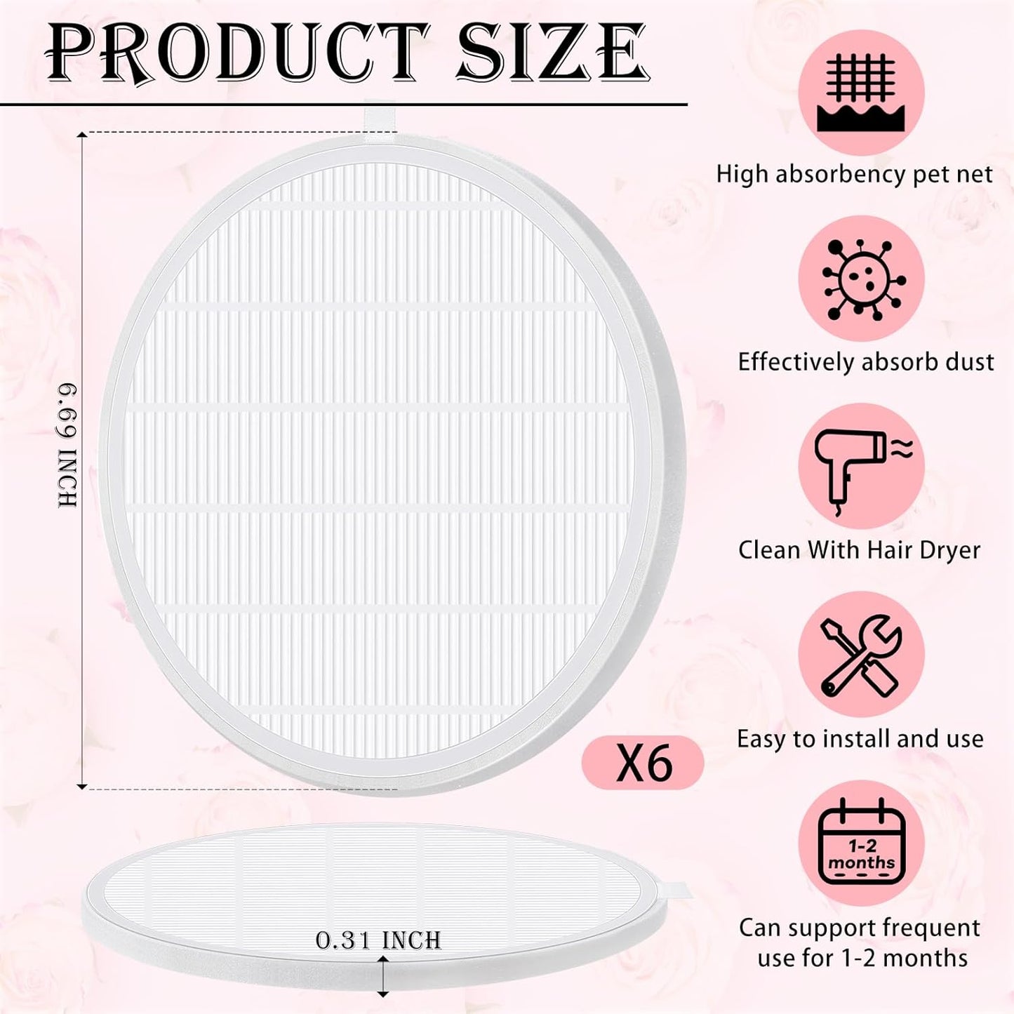 Replacement Filter for Nail Dust Collector 1pcs