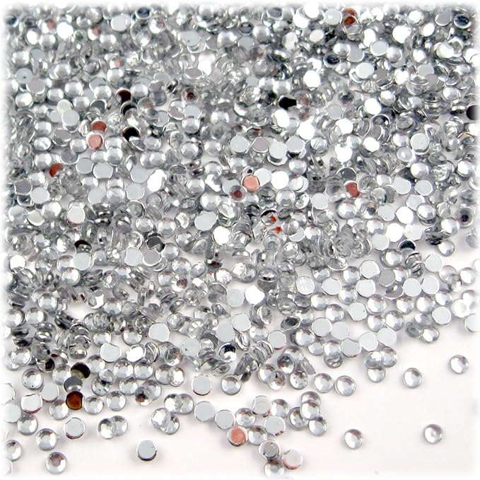 Rhinestones Round 2mm Tiny for Nails - Flatback Crystal Clear