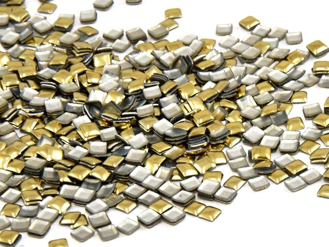 The Design Cart Golden Square Stud Hotfix Rhinestones (130 Grams) for Embellishing Art and Craft Supplies