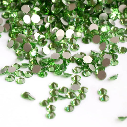 Diamond Green Shiny Peridot Non HotFix Glass size 6 Flatback Rhinestones Glitter Strass Crystals for Nail Art Decorations 1440pcs