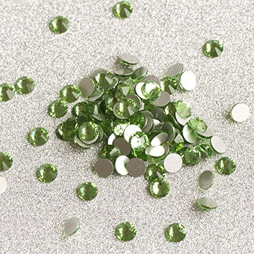 Diamond Green Shiny Peridot Non HotFix Glass size 6 Flatback Rhinestones Glitter Strass Crystals for Nail Art Decorations 1440pcs