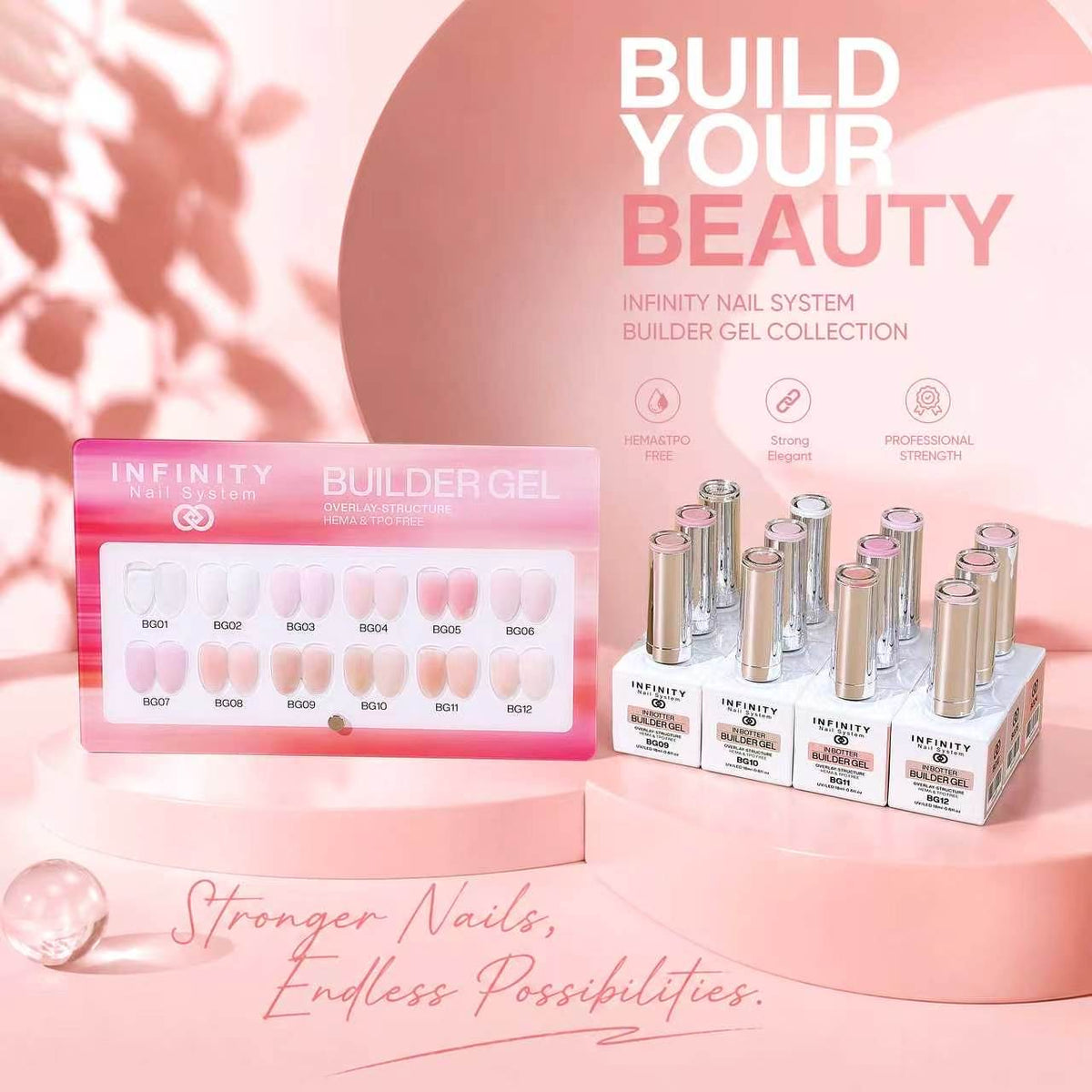 Infinity Nail System - BIAB Gel- Overlay-Structure HEMA/TPO FREE 18ml (BG11) (1pcs)