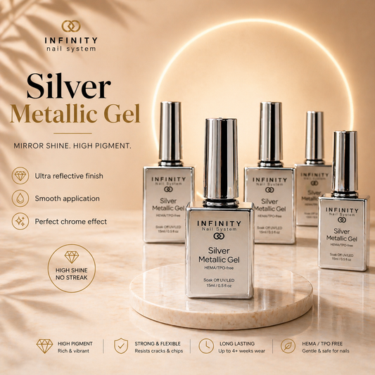Infinity- Silver Metallic Gel (HEMA & TPO free)