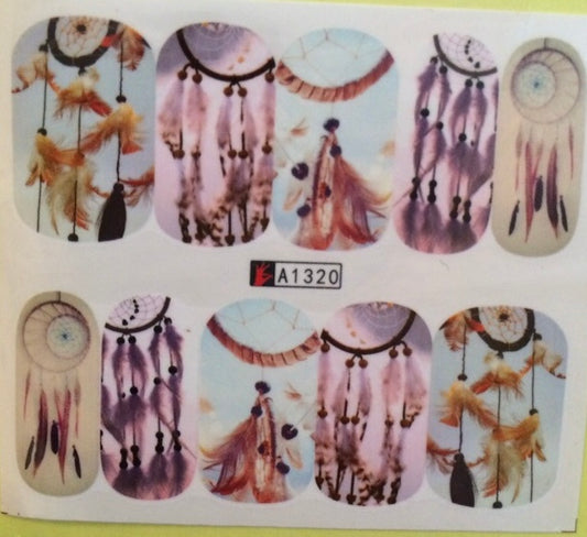Nail Art Decals Water Transfer Nail Decals - Dream Catchers (1 Pcs)(A-1320)