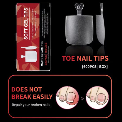 Soft Gel Tips (Matte Square Toe) (320pcs)