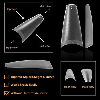 Nail Extensions Soft Gel Tips-Medium Ballerina Shaped Nail Tips (600pcs)