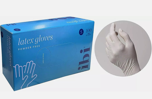 IBI Disposable Latex Gloves Powder Free 100 pcs (Small)