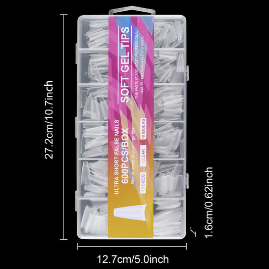Soft Gel Tips (600-Pcs) Coffin