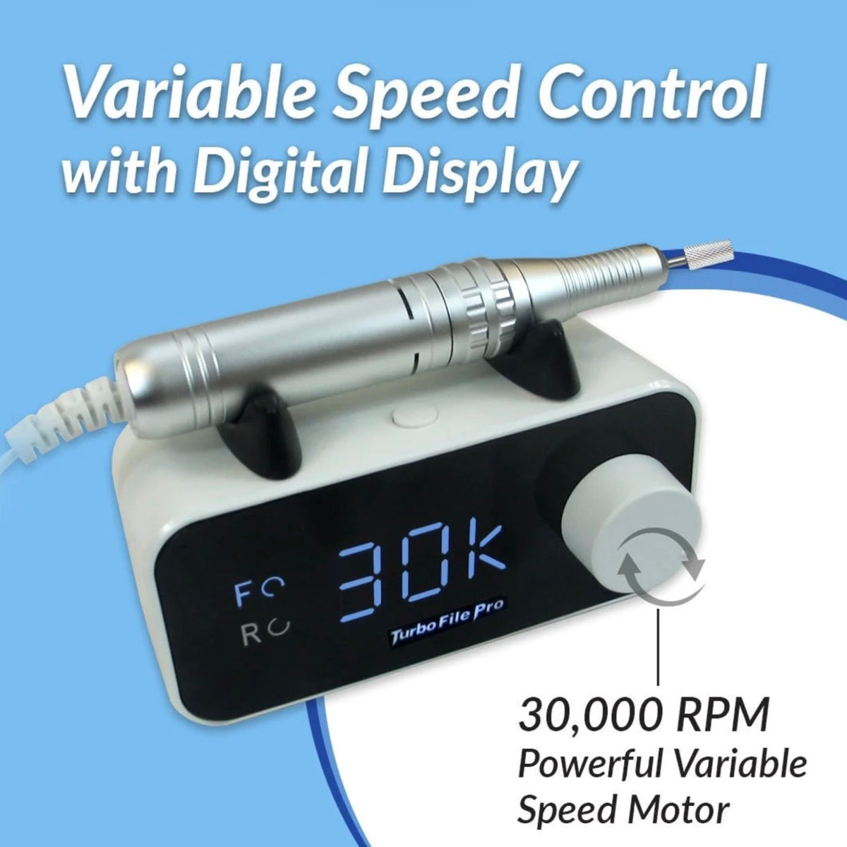 Medicool - Turbo File Pro - Professional Electric Filing System - New Model (30,000RPM) for Manicure & Pedicure