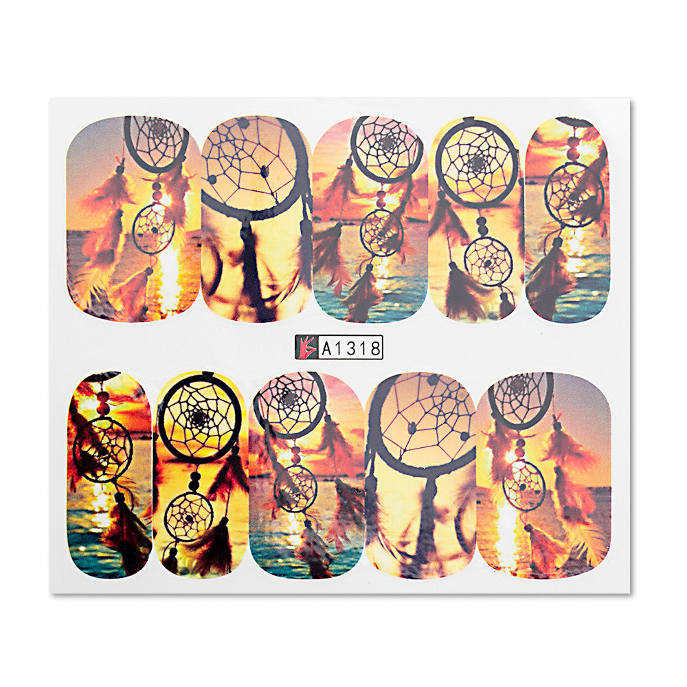 Nail Art Decals Water Transfer Nail Decals - Dream Catchers (1 Pcs)(A-1318)