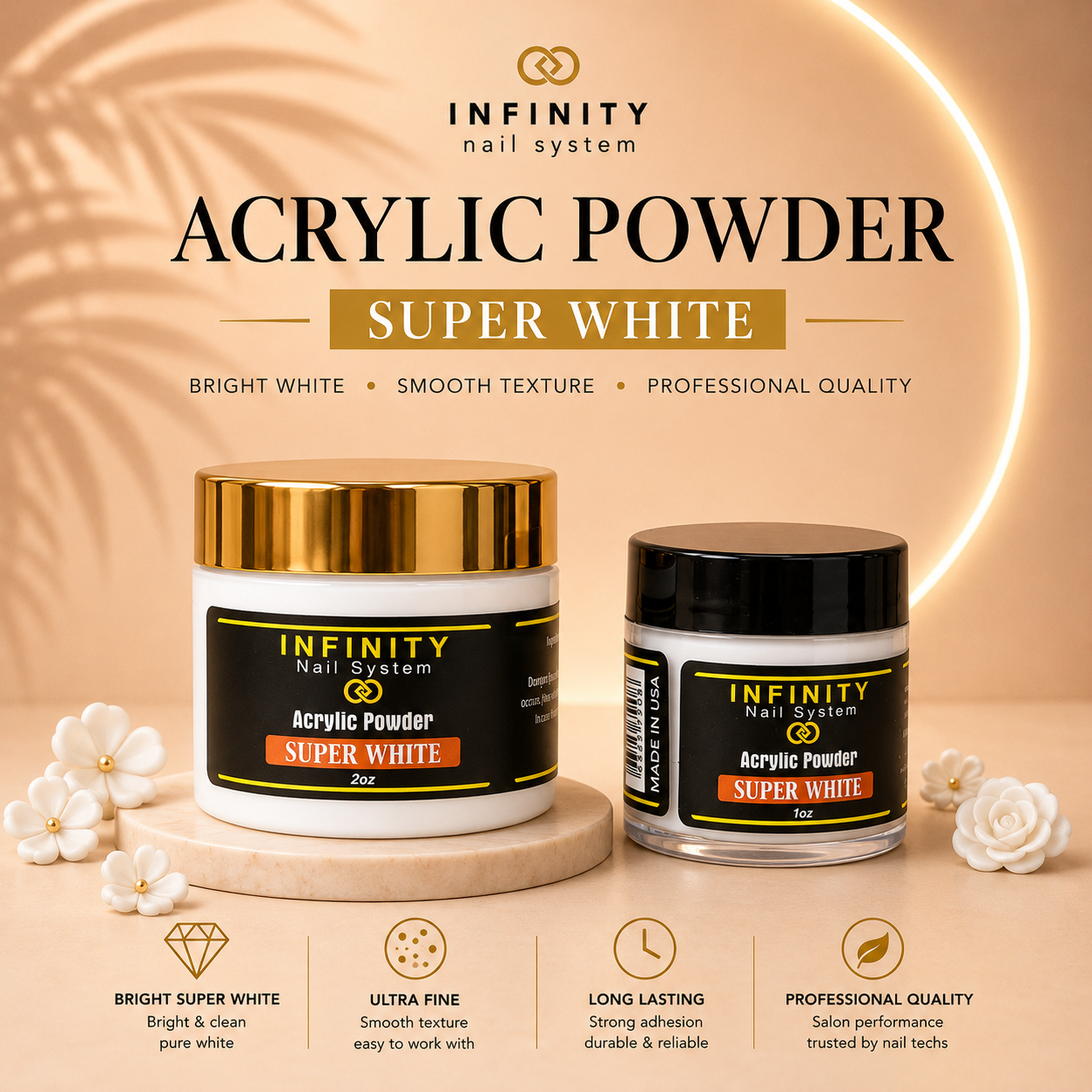 Infinity Acrylic Powder - Super White (1oz)