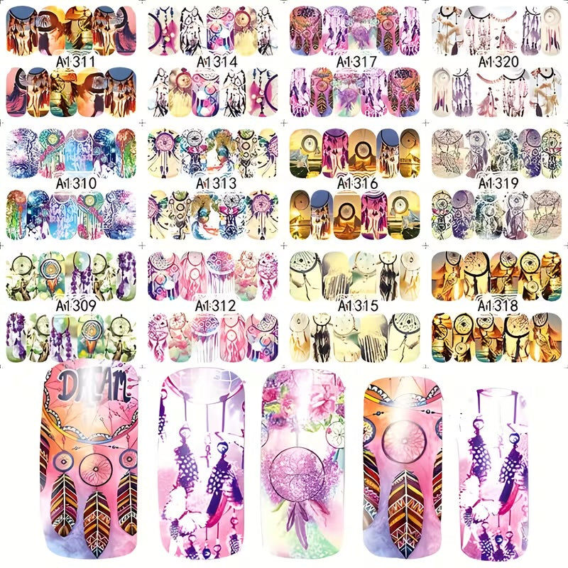 Nail Art Decals Water Transfer Nail Decals - Dream Catchers (1 Pcs)(A-1316,A-1320)