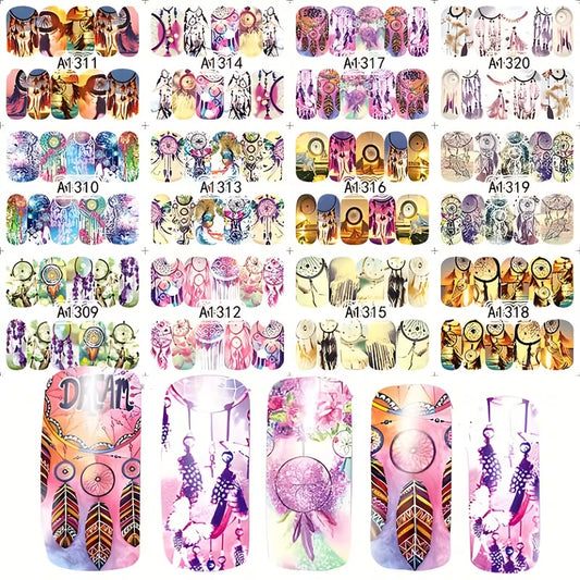 Nail Art Decals Water Transfer Nail Decals - Dream Catchers (1 Pcs)(A-1316,A-1320)